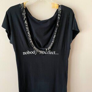 Twin-Set Simona Barbieri Nobody is Perfect Little Black Mini Dress Tunic Size M